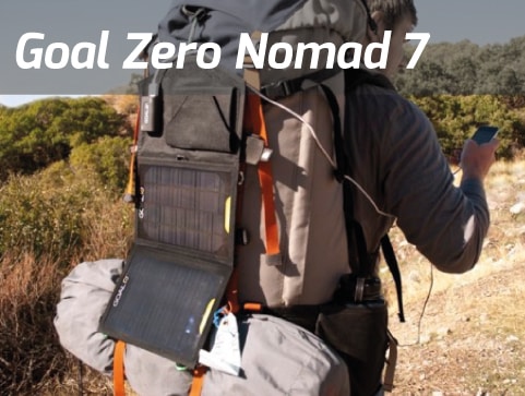 Un Chargeur solaire portable de type Goal Zero Nomad7