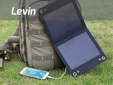 Un chargeur solaire portable de marque Levin 7W